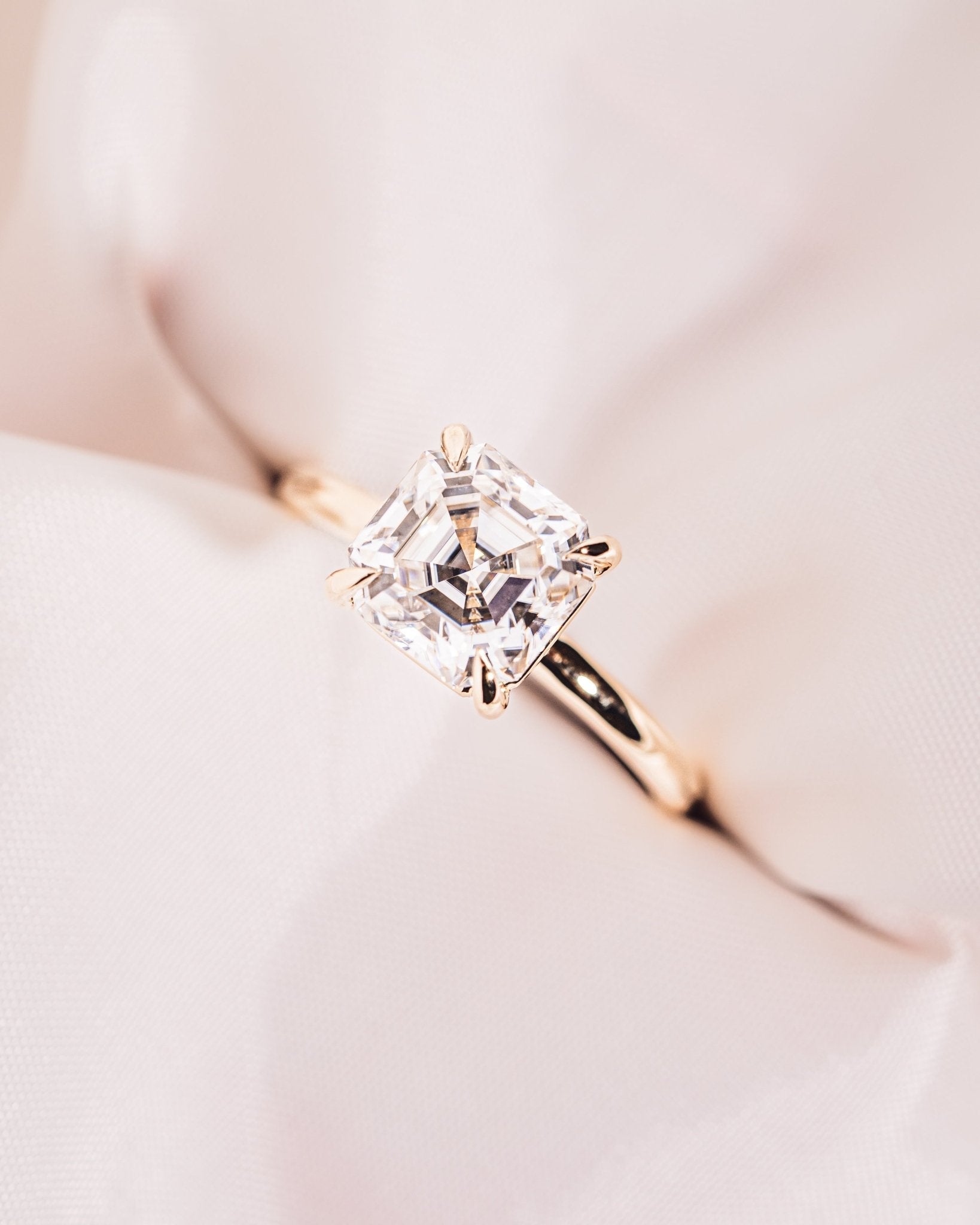 Cushion Hidden Halo Lab Grown Diamond Engagement Ring